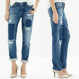 Madewell Slim Boyjean Patchwork Edition Sz 25